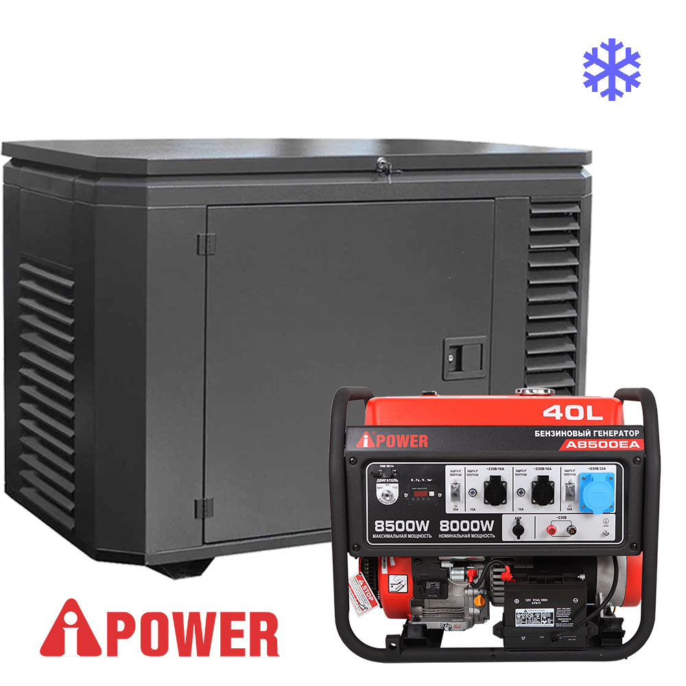 Бензиновый генератор в зимнем Кожухе A-iPower A8500EA/1200SC Winter