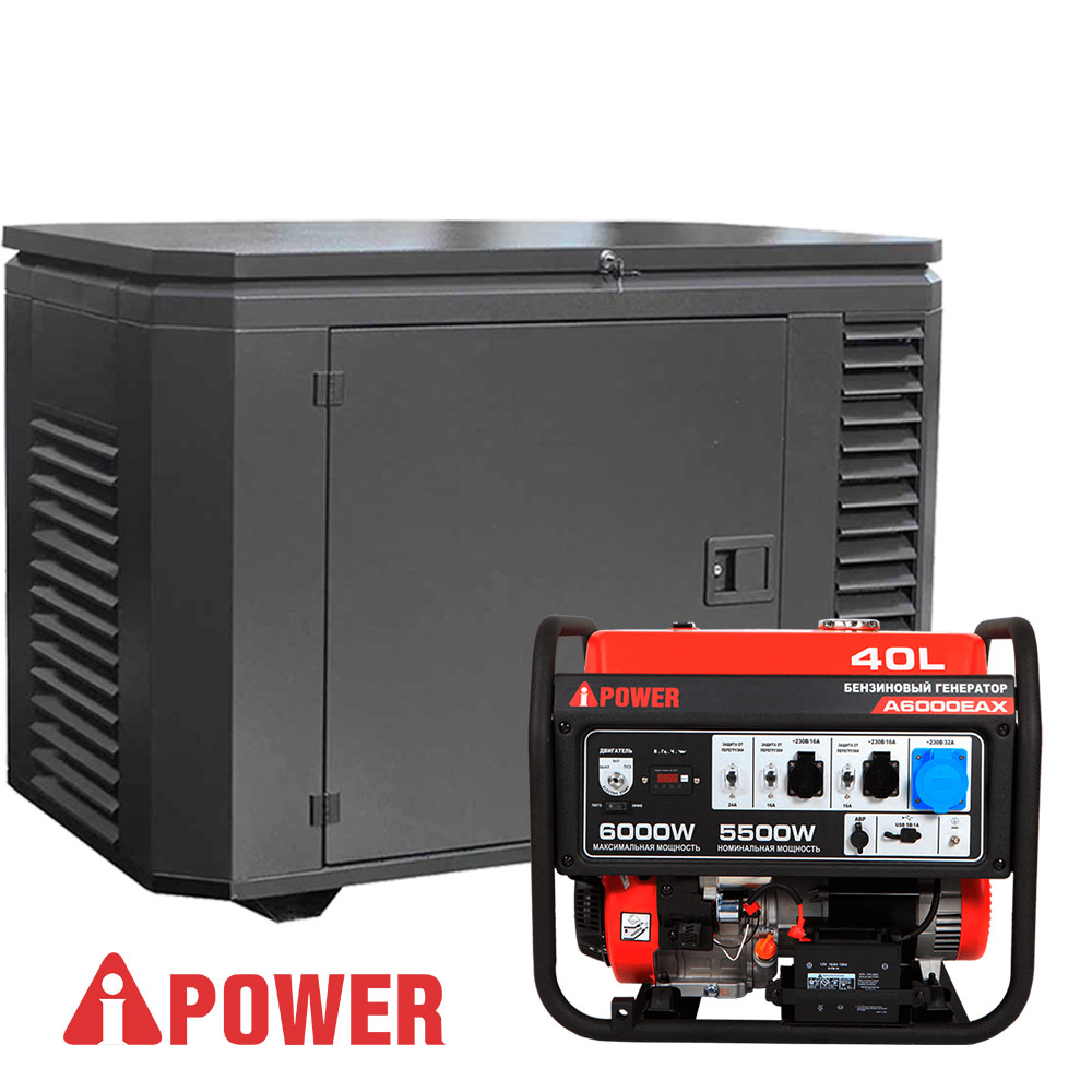 Бензиновый генератор в Кожухе A-iPower A6000EAX/1200SC