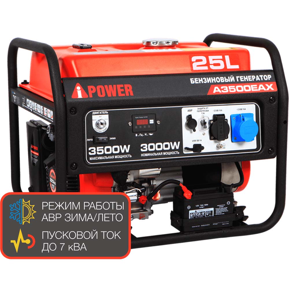 Бензиновый генератор в зимнем кожухе с АВР A-iPower A3500EAX/1200SCW RAL 8019
