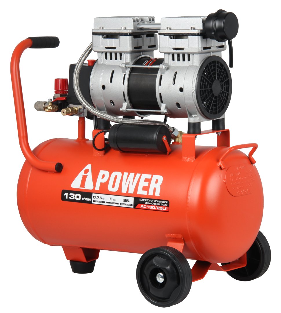 Компрессор поршневой безмасляный A-iPower AC130/25LF