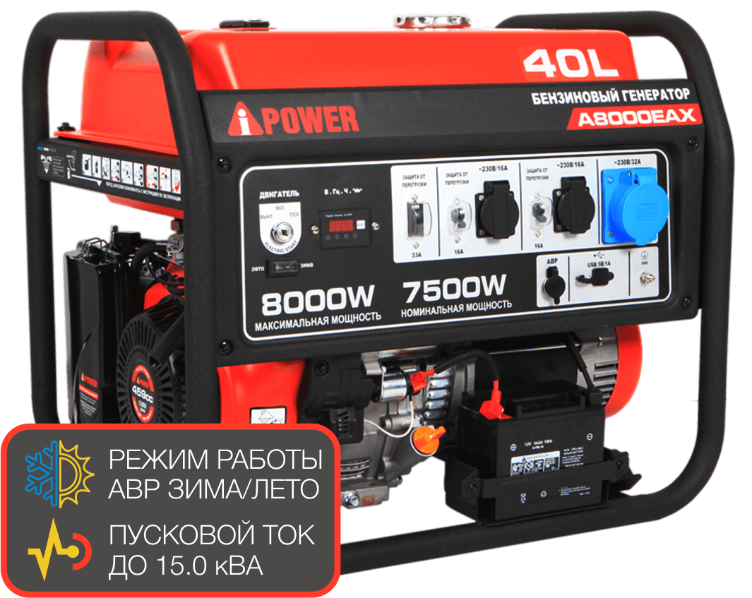 Бензиновый генератор A-iPower A8000EAX