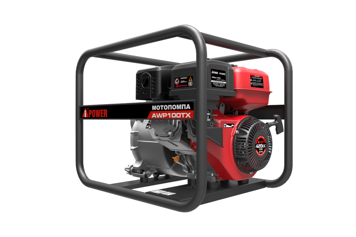 Бензиновая мотопомпа для сильнозагрязнённой воды A-iPower AWP100TX
