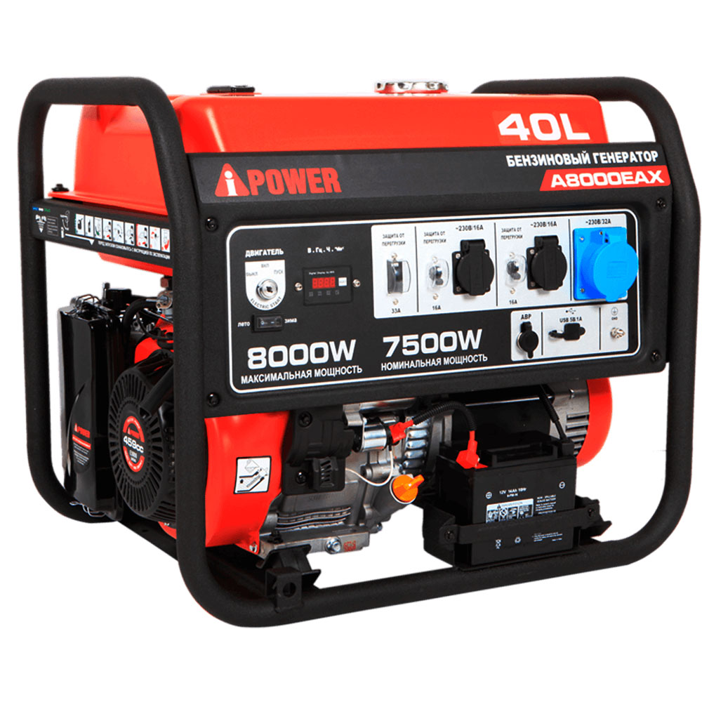 Бензиновый генератор в супер тихом Кожухе A-iPower A8000EAX/1400SS Winter