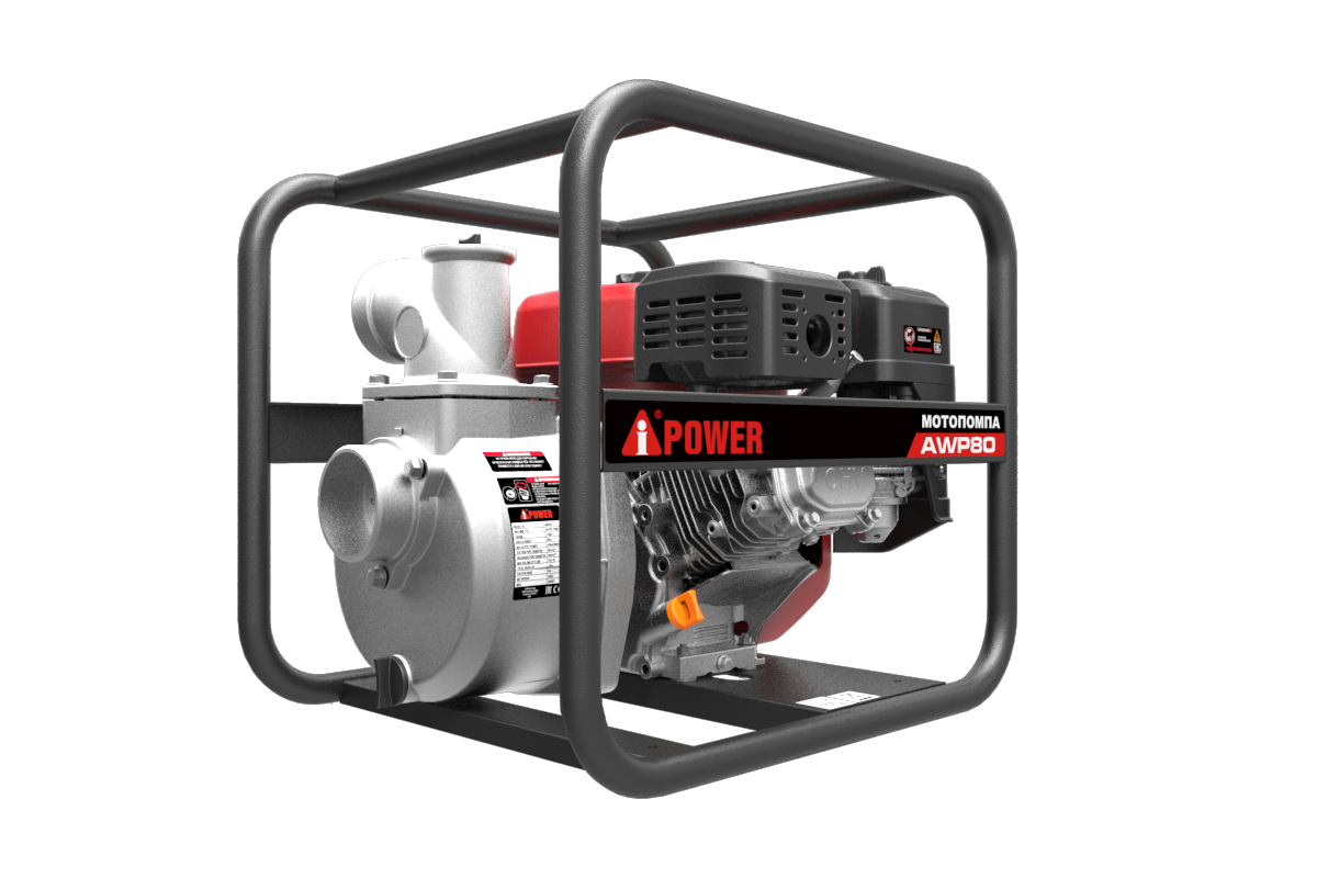 Бензиновая мотопомпа для чистой воды A-iPower AWP80