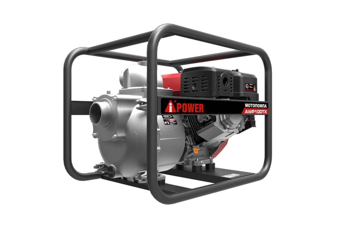 Бензиновая мотопомпа для сильнозагрязнённой воды A-iPower AWP100TX