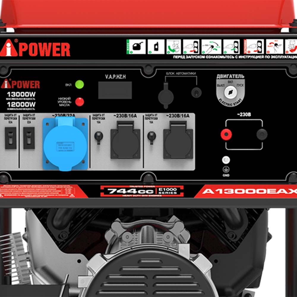 Бензиновый генератор в зимнем супер тихом Кожухе A-iPower A13000EAX/1700SSW RAL 8019