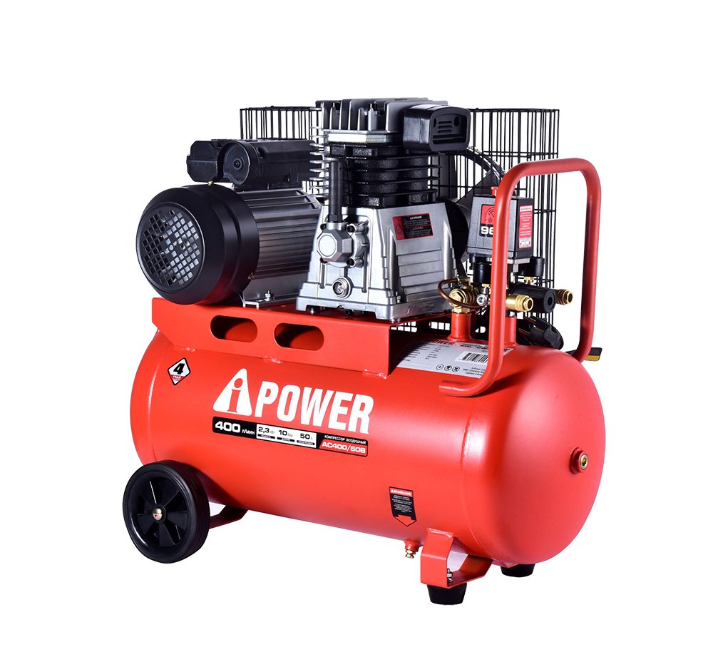 Компрессор поршневой масляный ременной A-iPower AC400/50B