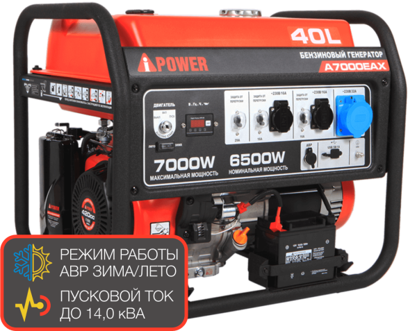 A-iPower генератор бензиновый айповер с электростартером A 7000 EAX a-ipower айповер